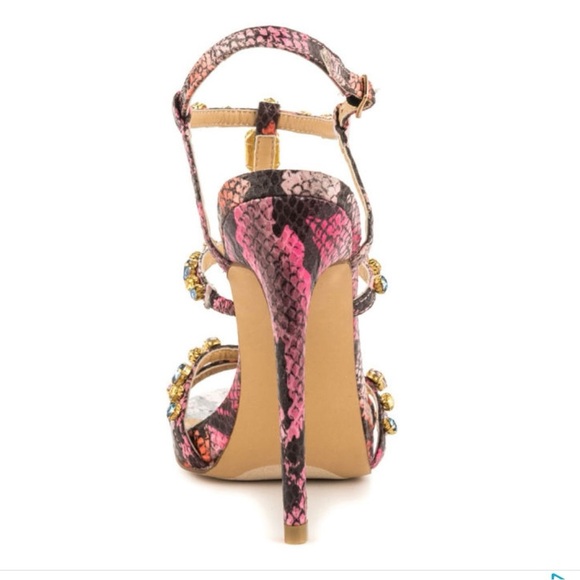 NWOB Steve Madden Majestic Jewel-Toned Strappy Stiletto Heels Size 6.5 - Picture 3 of 7